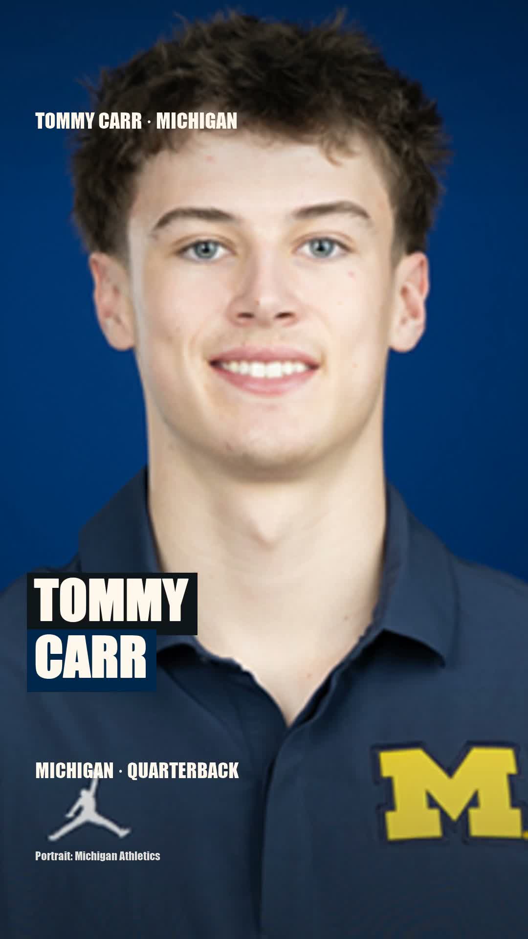 Portrait of Tommy Carr of Michigan, from Saline, Michigan.