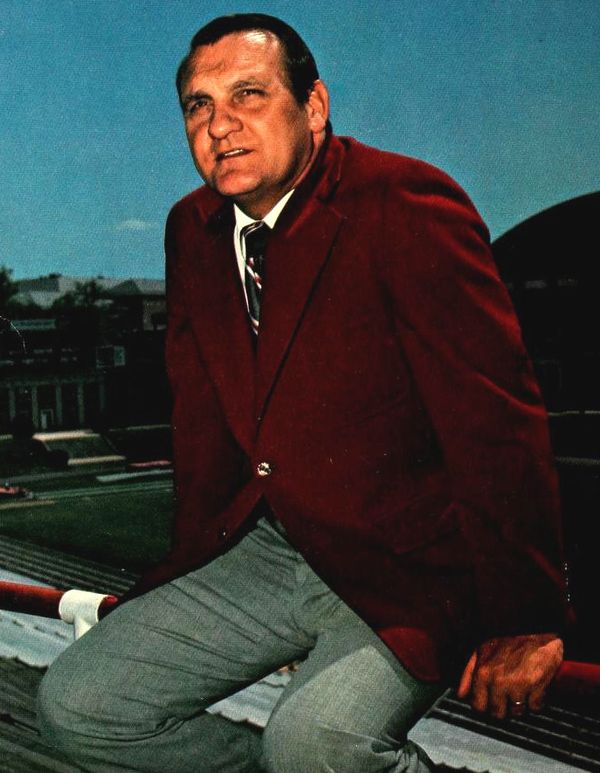 Jerry Claiborne, head coach at Virginia Tech, Maryland and Kentucky