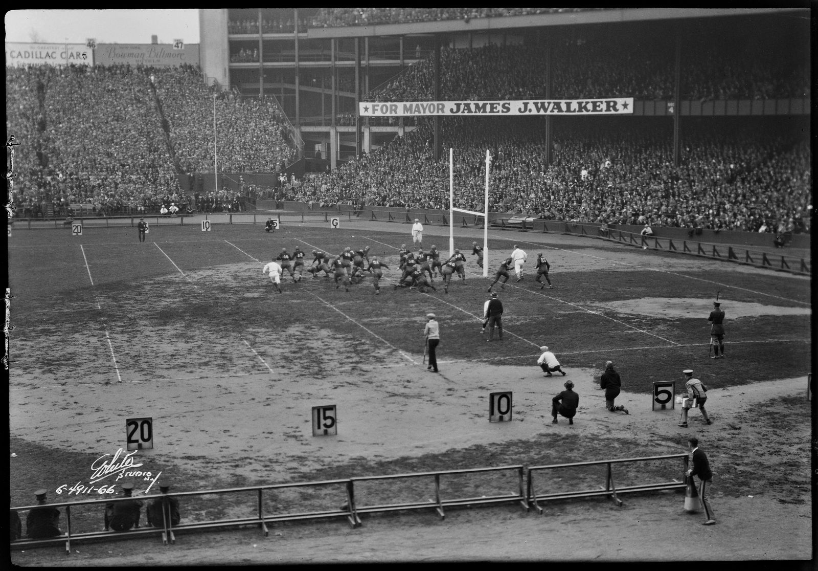 Photograph of Football Action, Army vs. Notre Dame, Yankee Stadium, New York