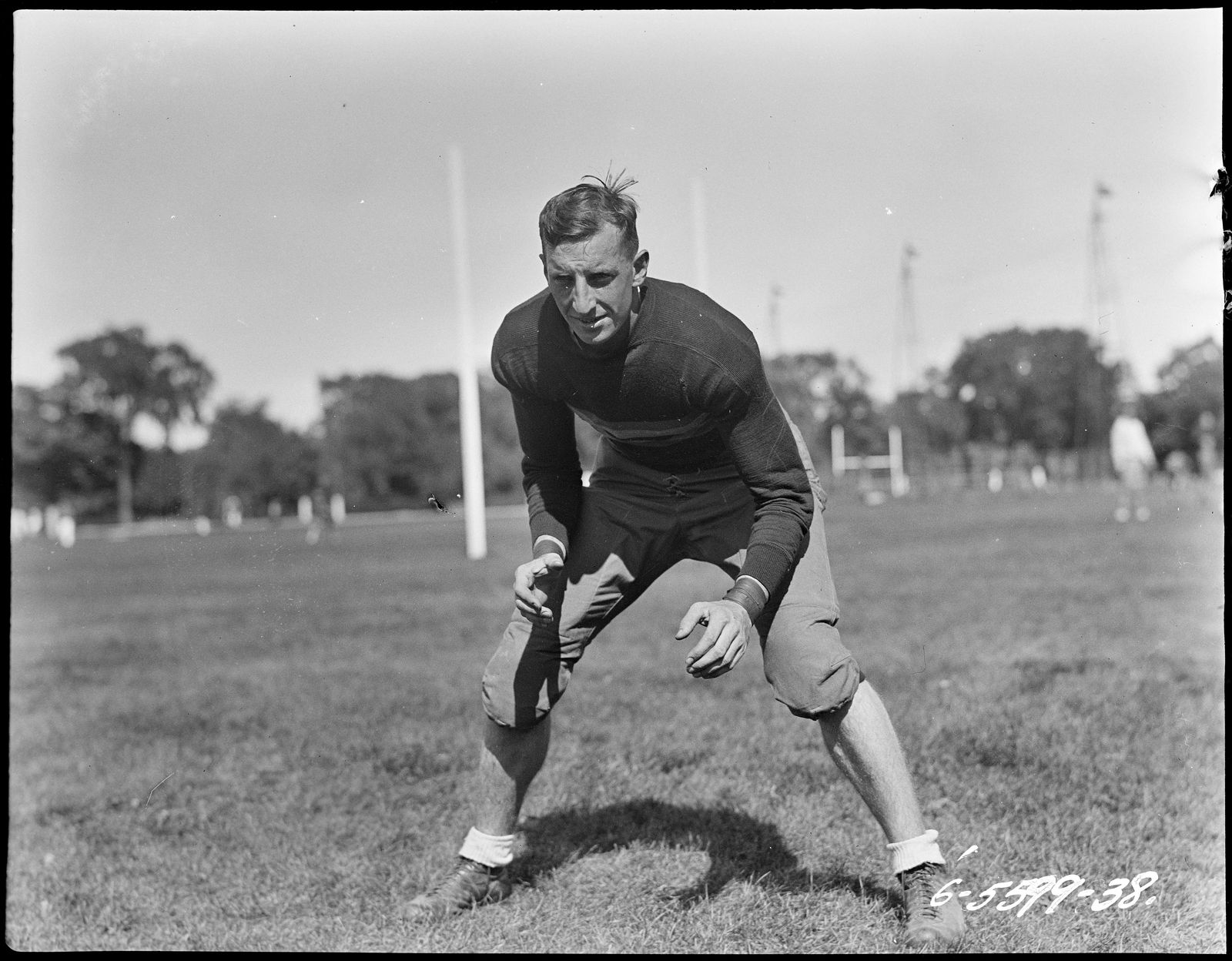 Photograph of Lawrence J. Lincoln, in Football Uniform, West Point "A" Letterman