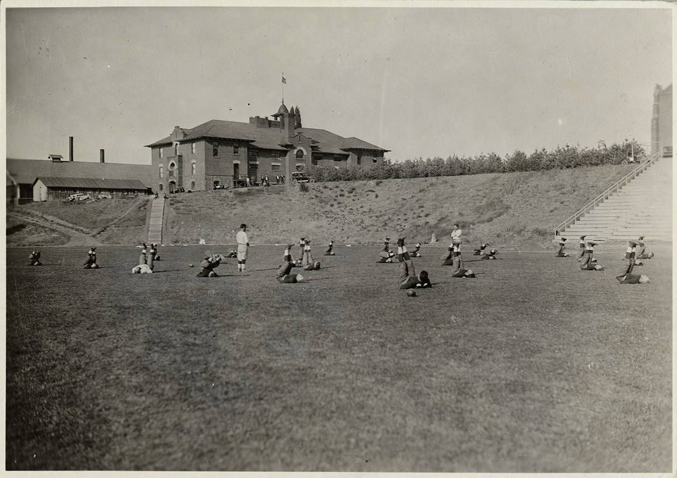 Stretching drills at Idaho practice