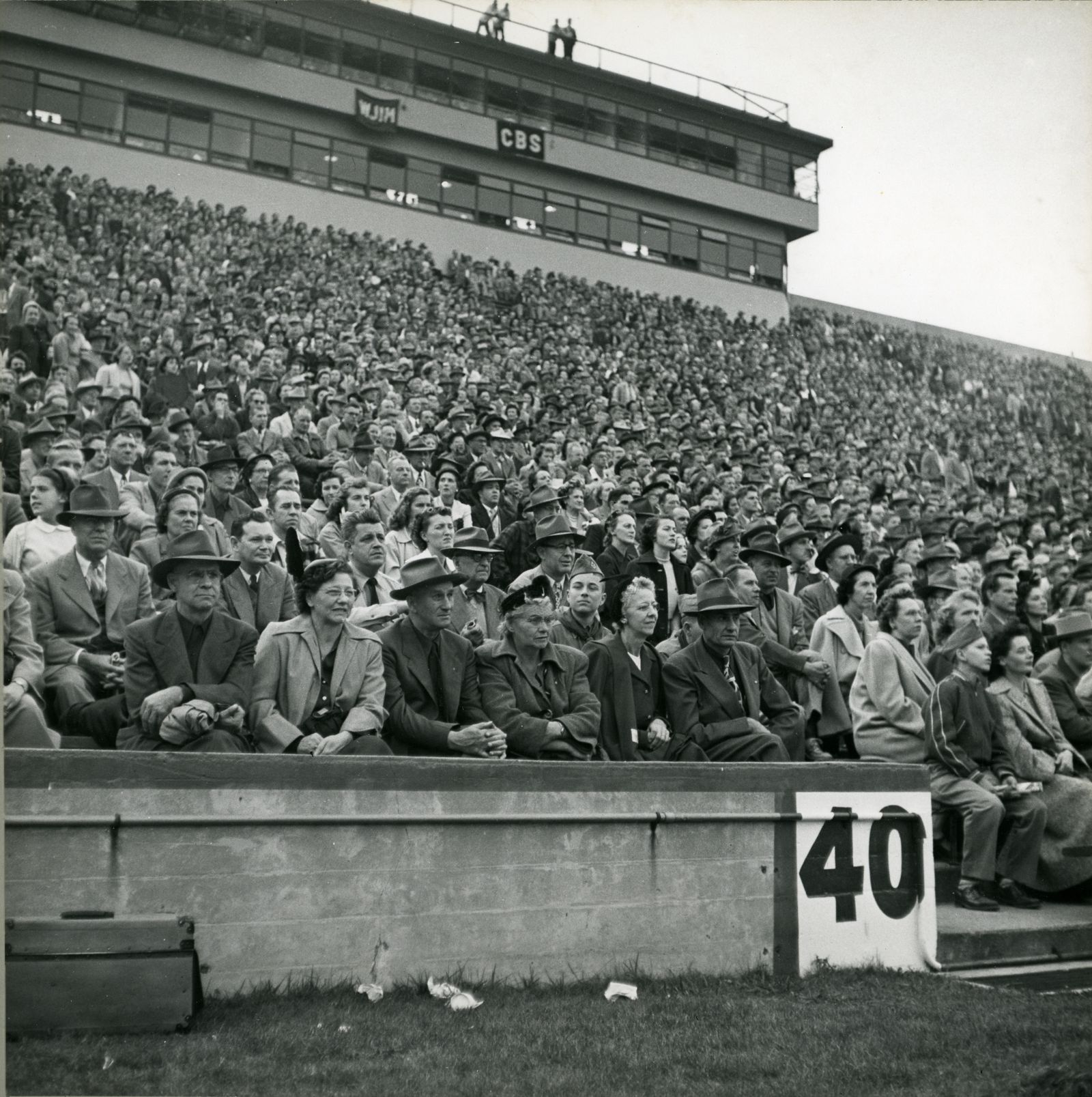 View of Crowd at Michigan State College vs Maryland at East Lansing Football Game