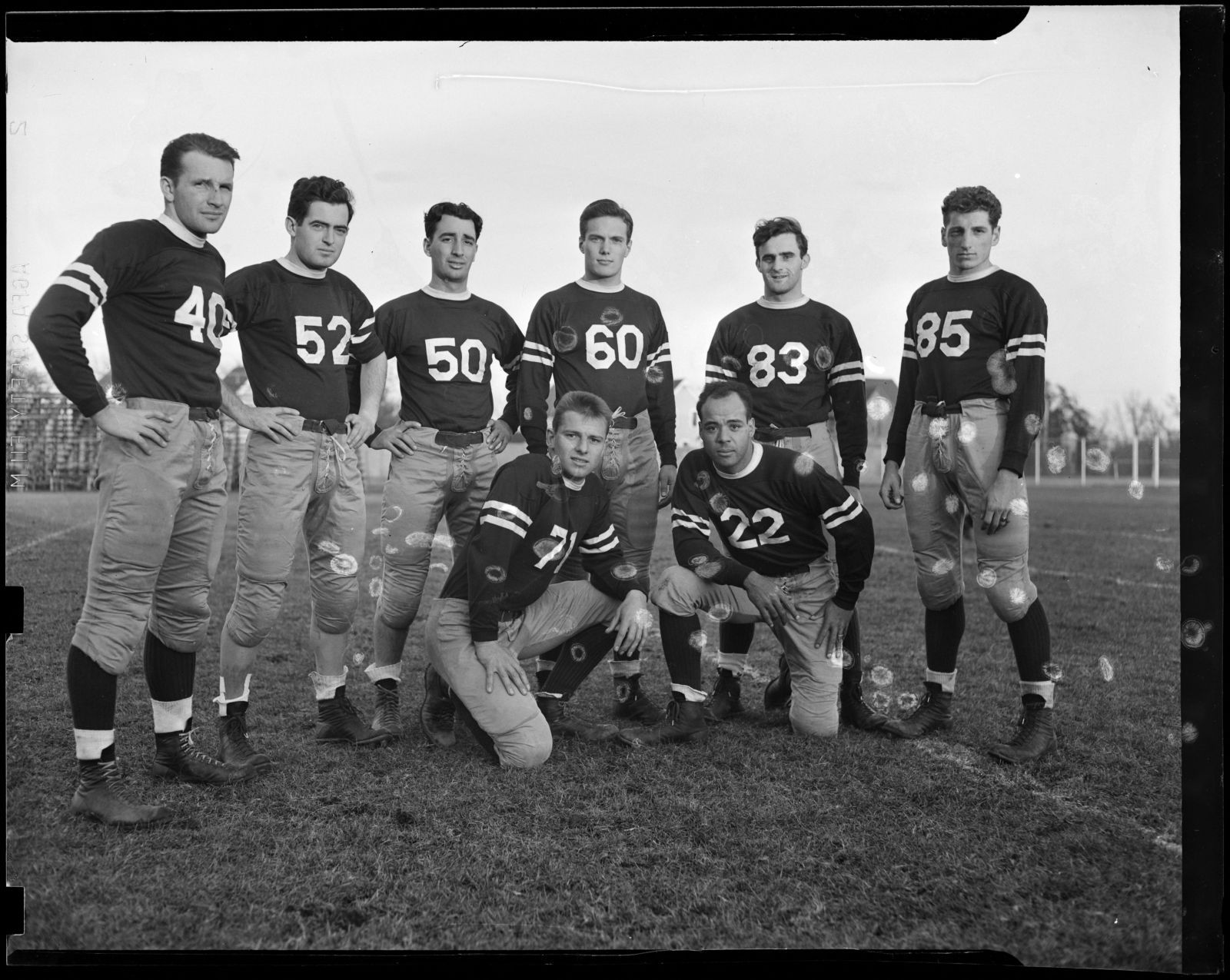 Football 1941, Thomas Bartlett, Thomas Collins, Joseph Palmieri, Myron Angier, Horace Sansoucy, Robert F. Miller, Karl Kurth, and Paul Rose