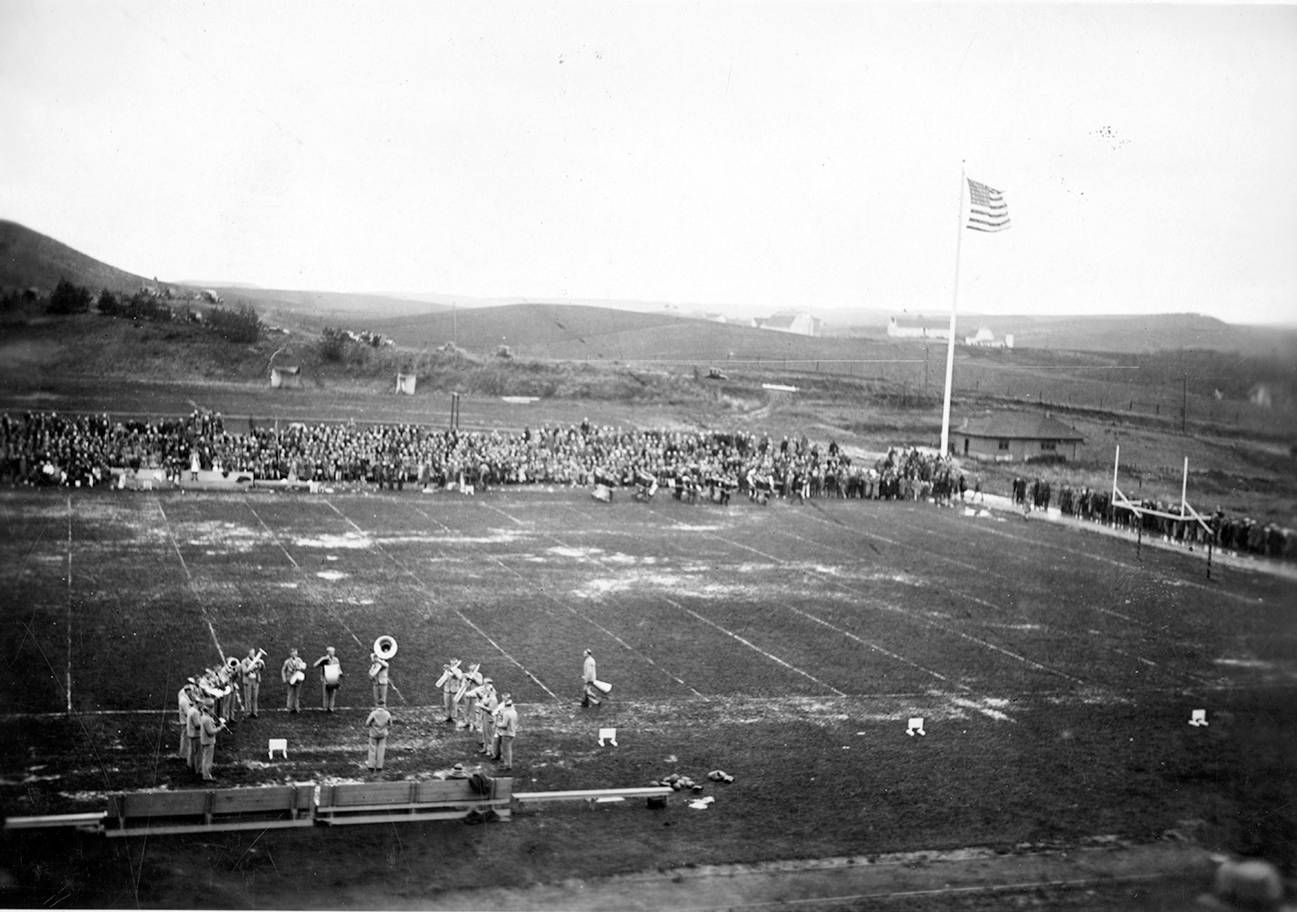 Pep band at football game [02]