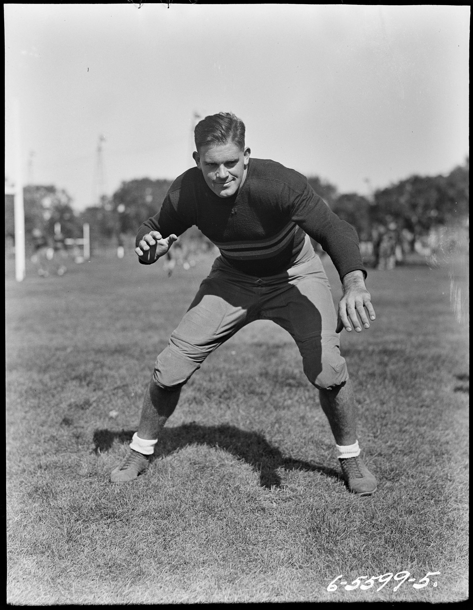 Photograph of John G. Armstrong, in Football Uniform, West Point "A" Letterman