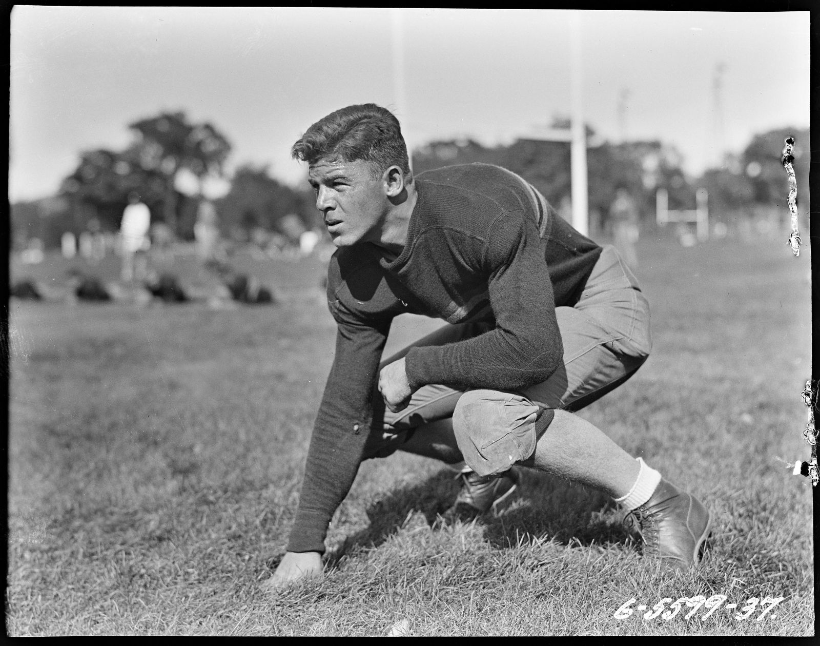 Photograph of John M. Hutchison, in Football Uniform, West Point "A" Letterman