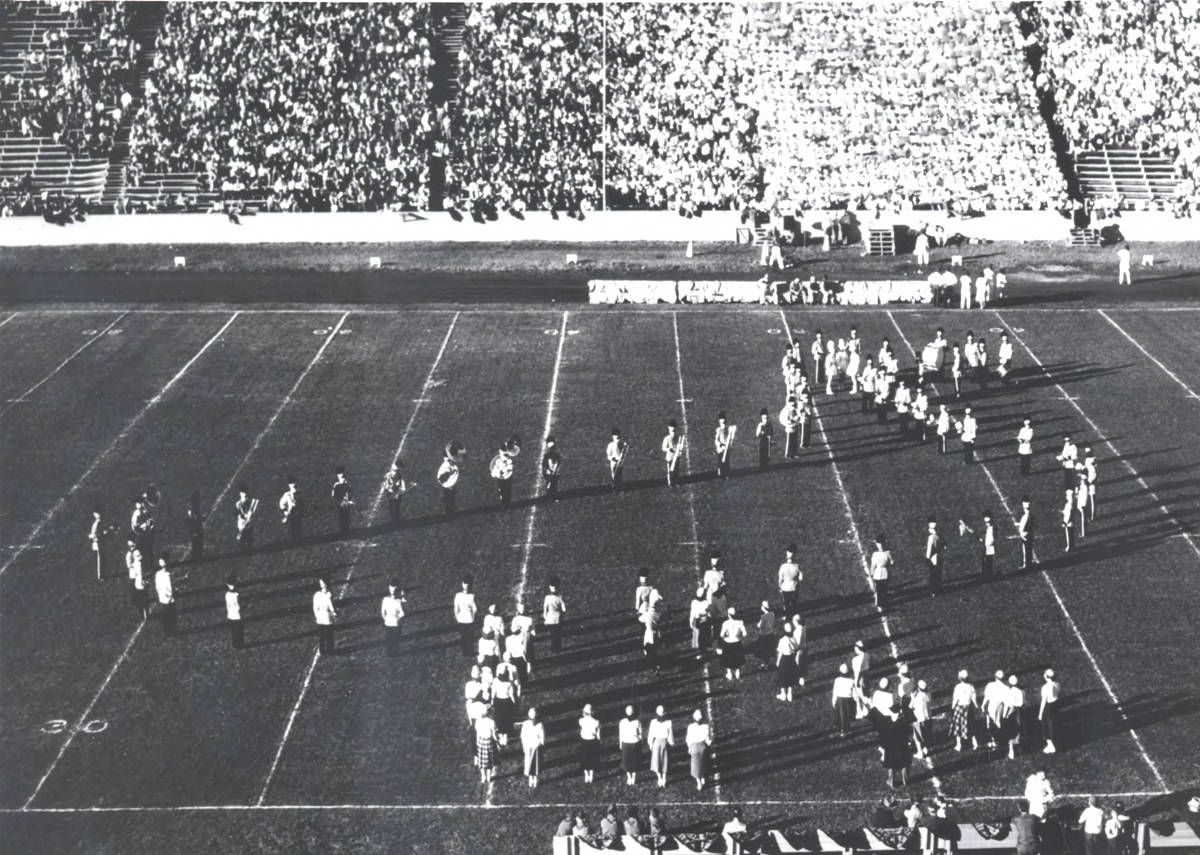 Marching band at football game [02]