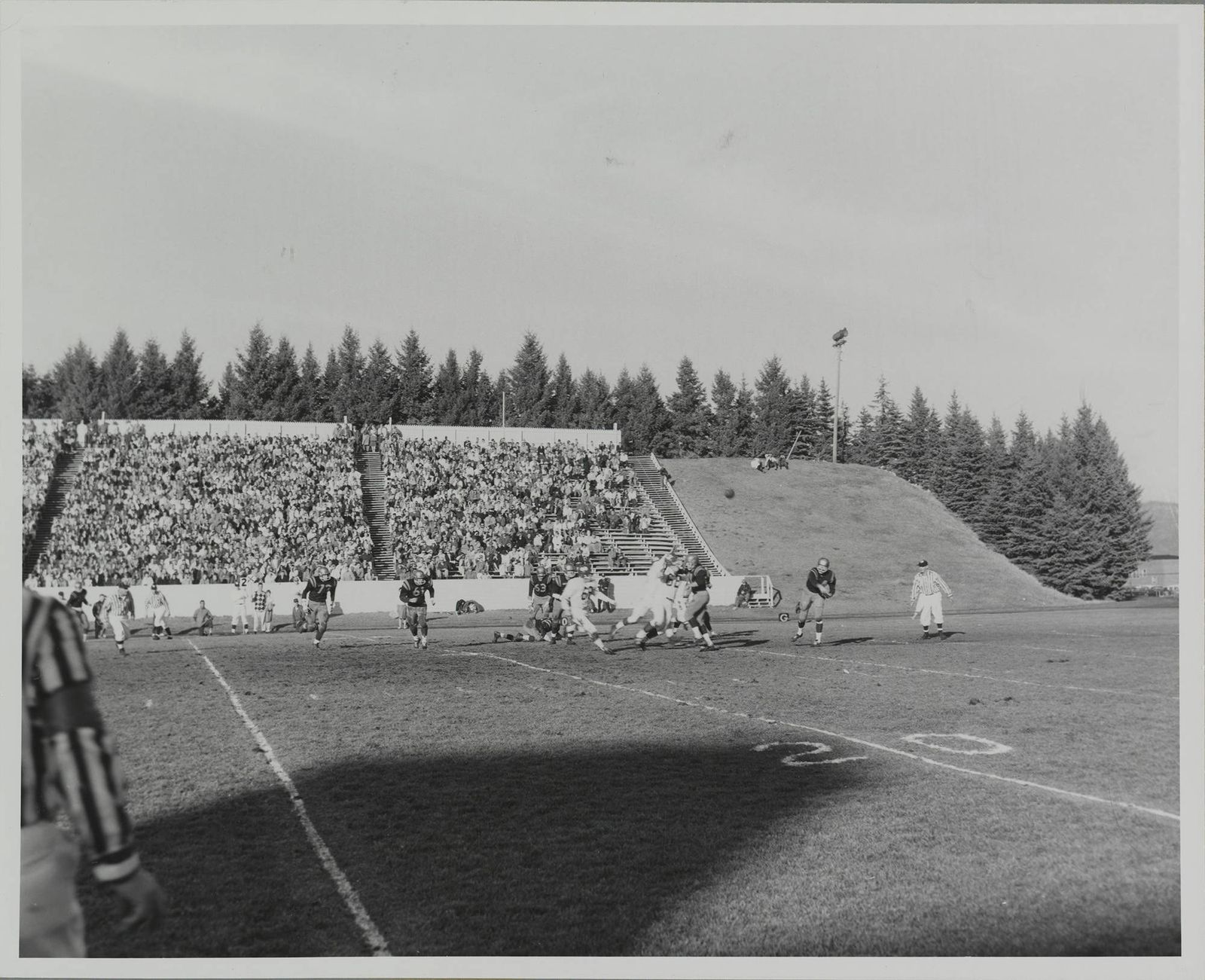 1960 Football game, University of Idaho (7) vs. Washington State University (18) In-game action [15]