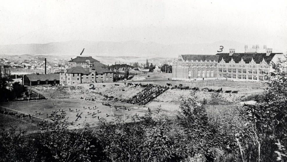 University of Idaho, looking northeast toward athletic field