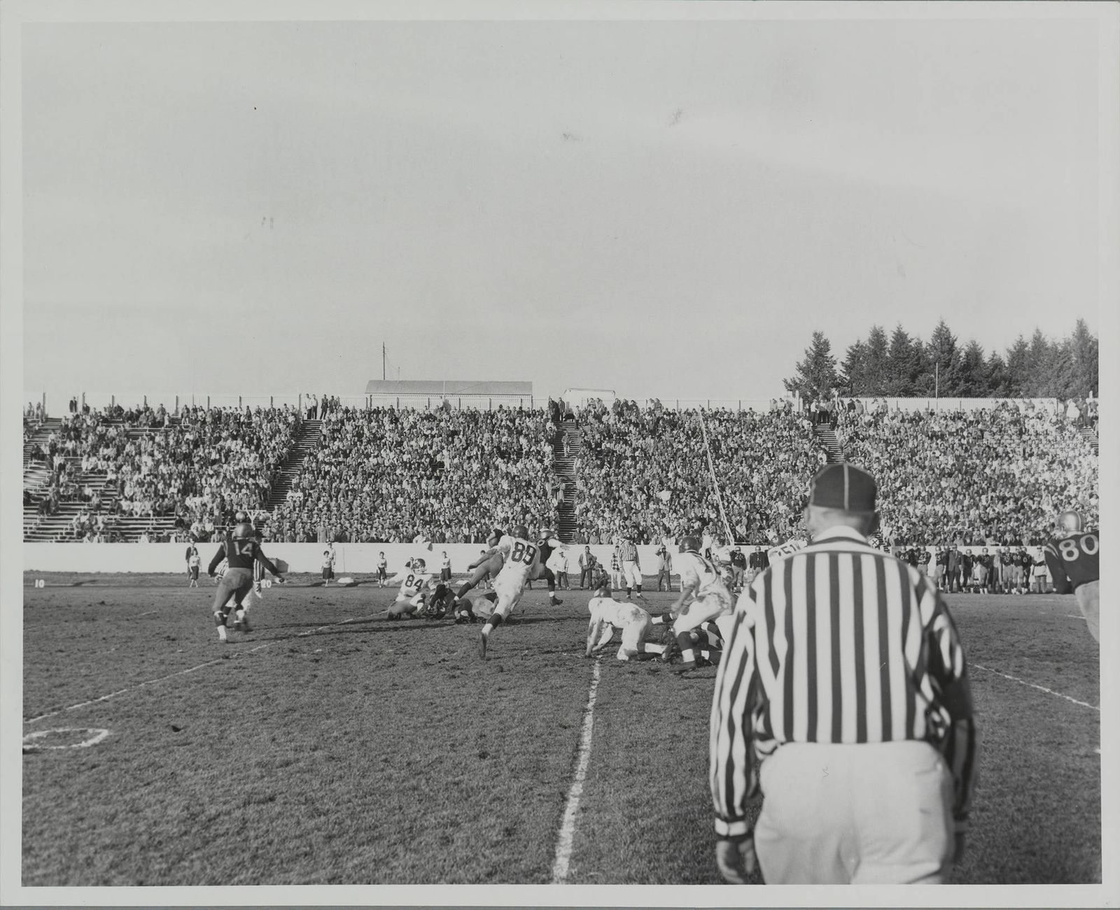 1960 Football game, University of Idaho (7) vs. Washington State University (18) In-game action [14]