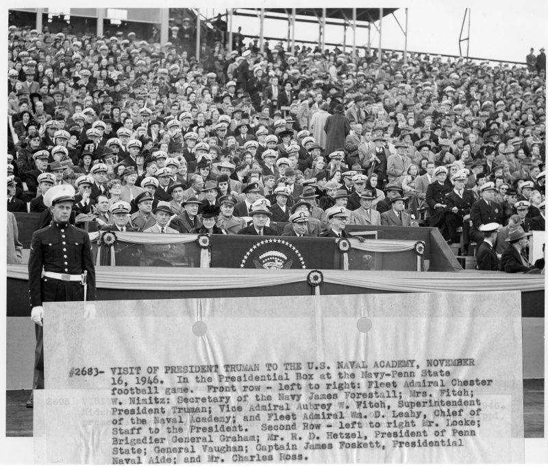 President Truman Watches the Navy-Pennsylvania State Football Game