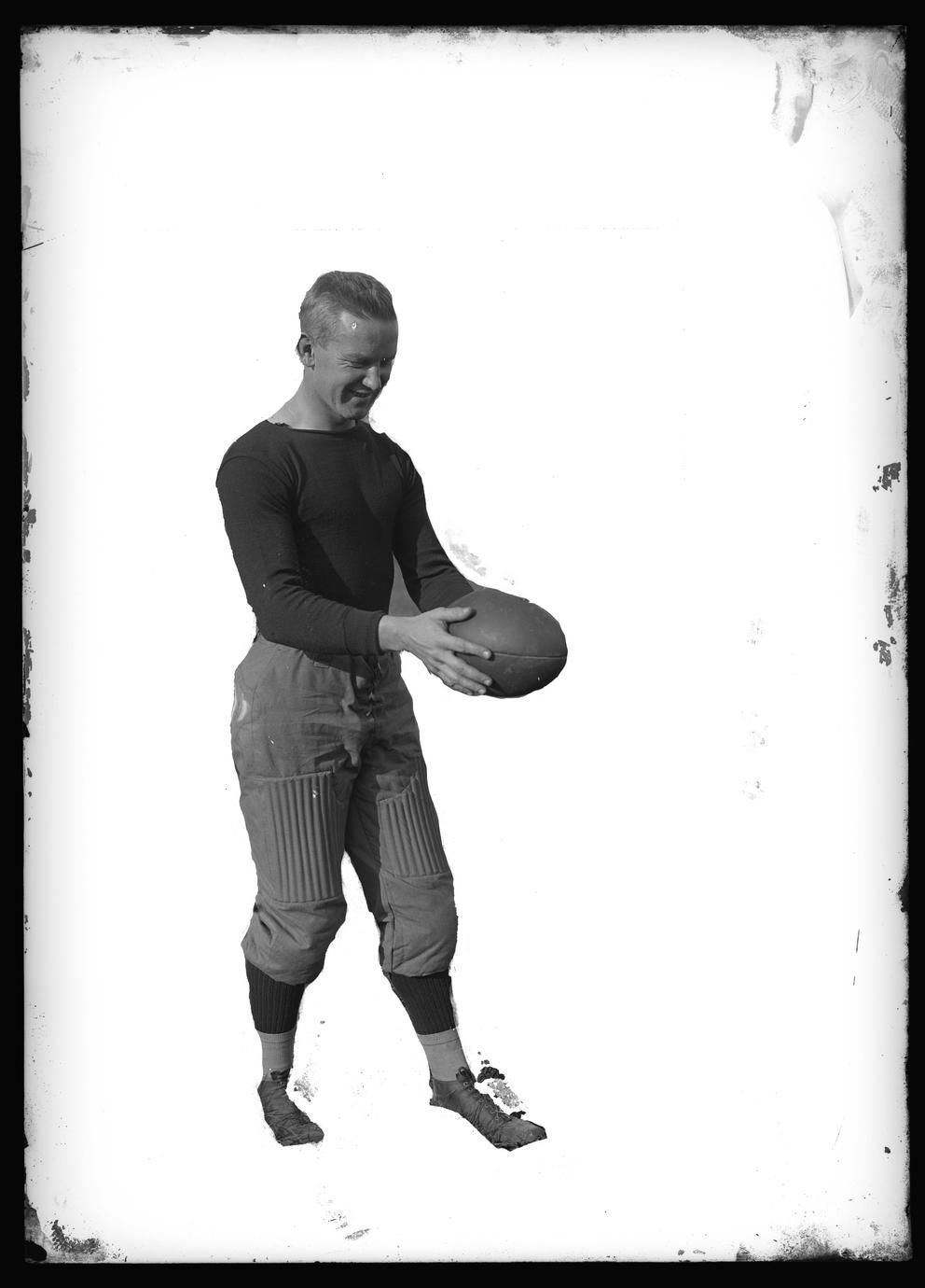 UW football player in padding