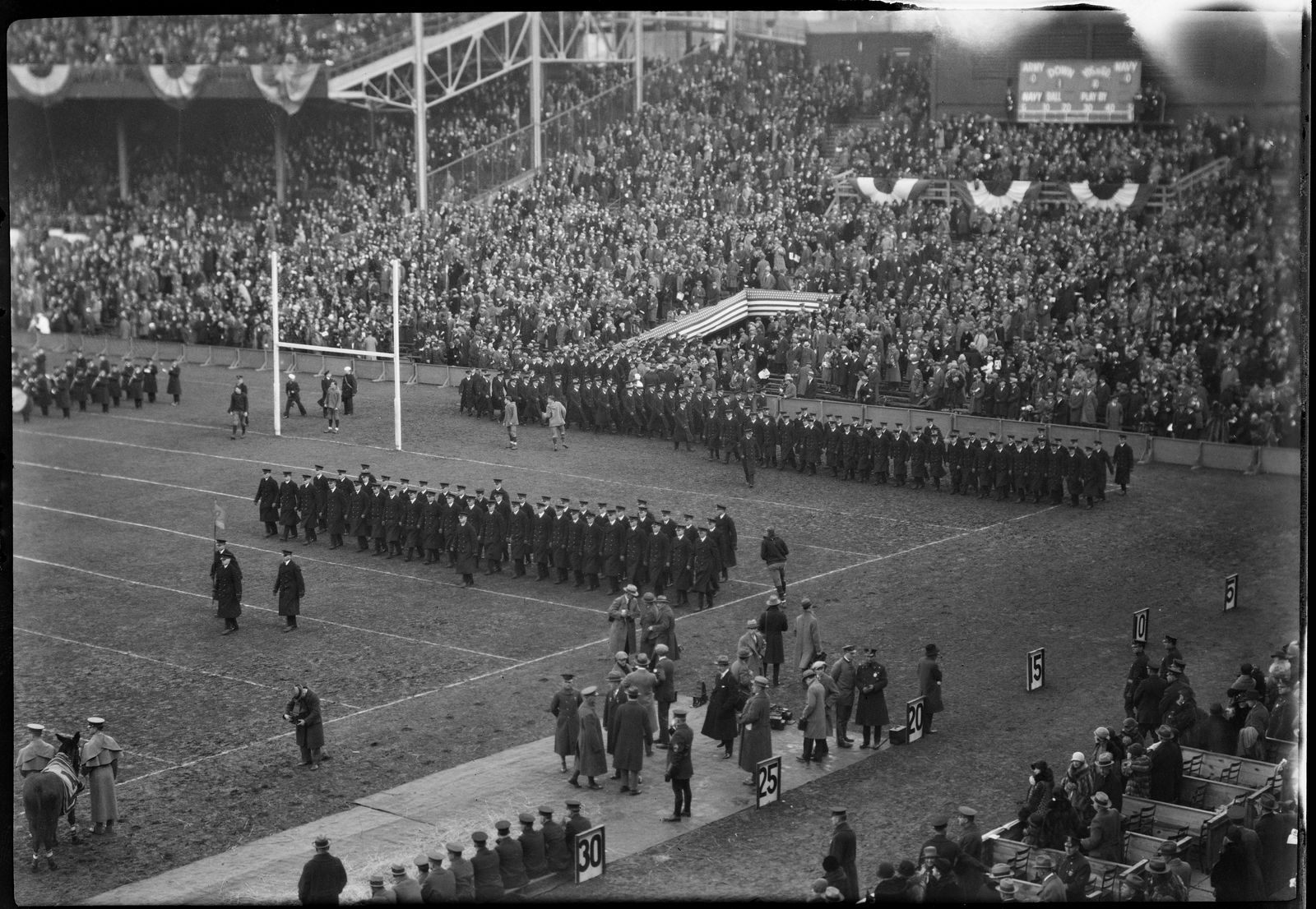 Photograph of Army-Navy Football Game, Polo Grounds, New York--Midshipmen Marching on Field