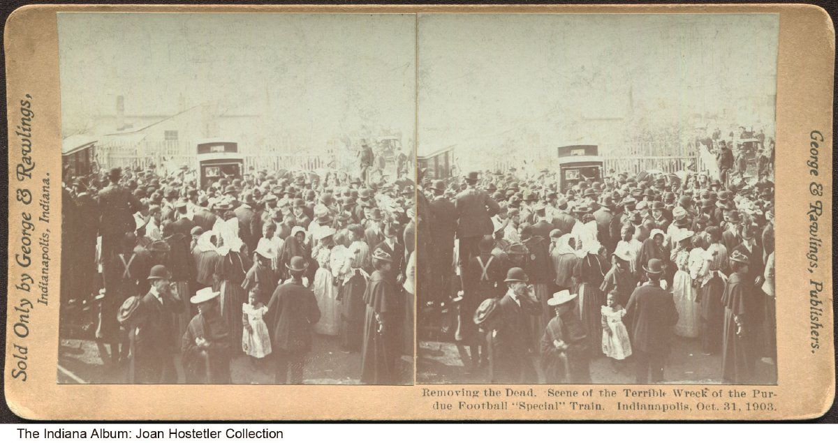 Aftermath of the Purdue University football team train wreck, Indianapolis, Indiana, 1903