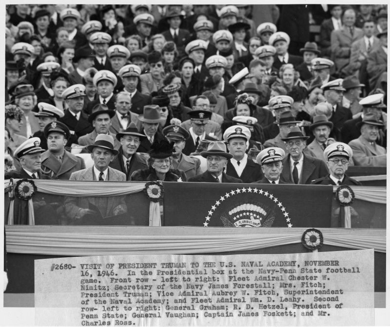 President Harry S. Truman Watches the Navy-Pennsylvania State University Football Game