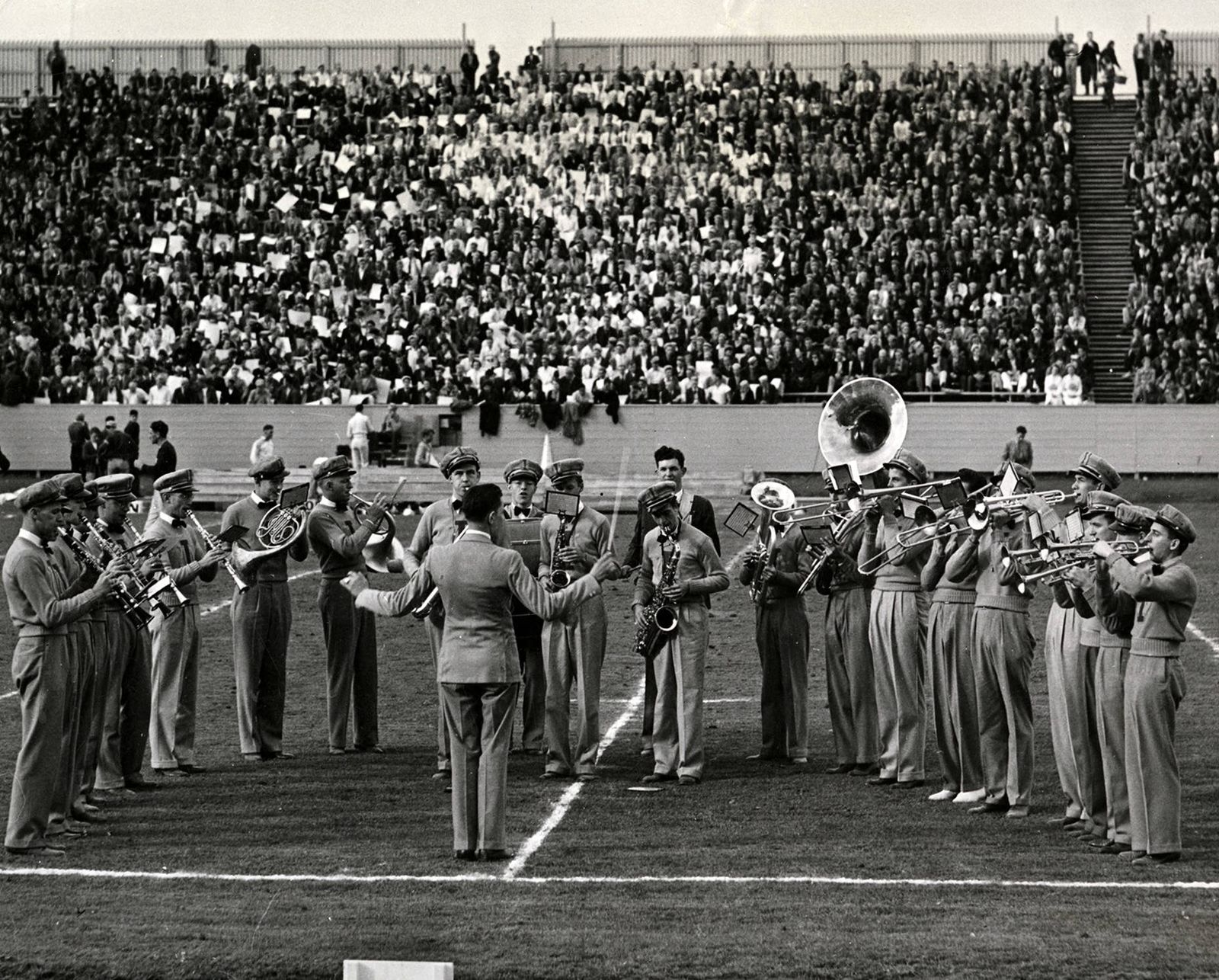 Pep band at football game [09]