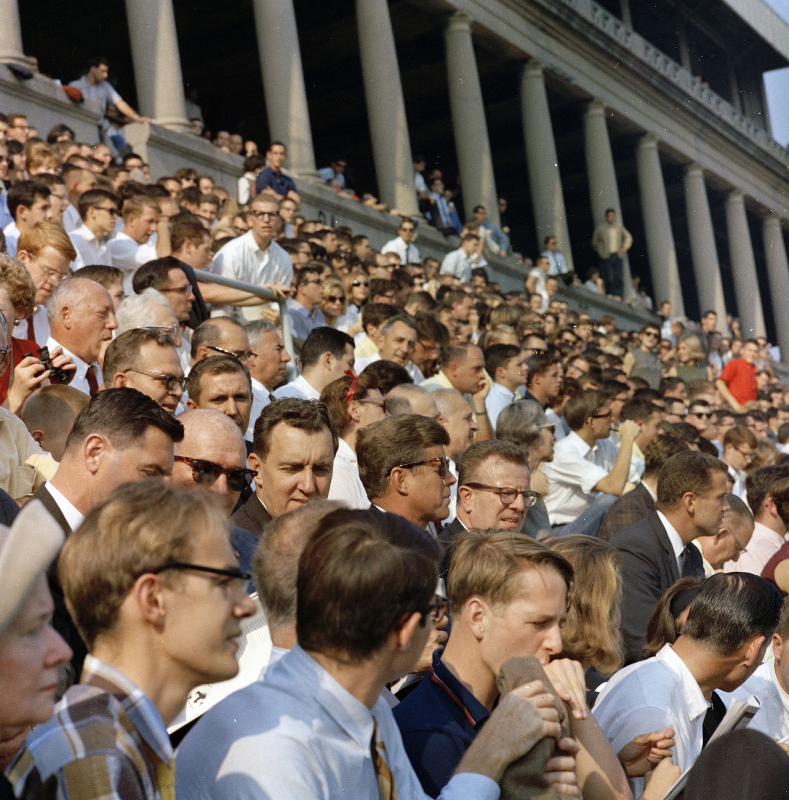 President John F. Kennedy Attends a Harvard-Columbia Football Game, Cambridge, Massachusetts