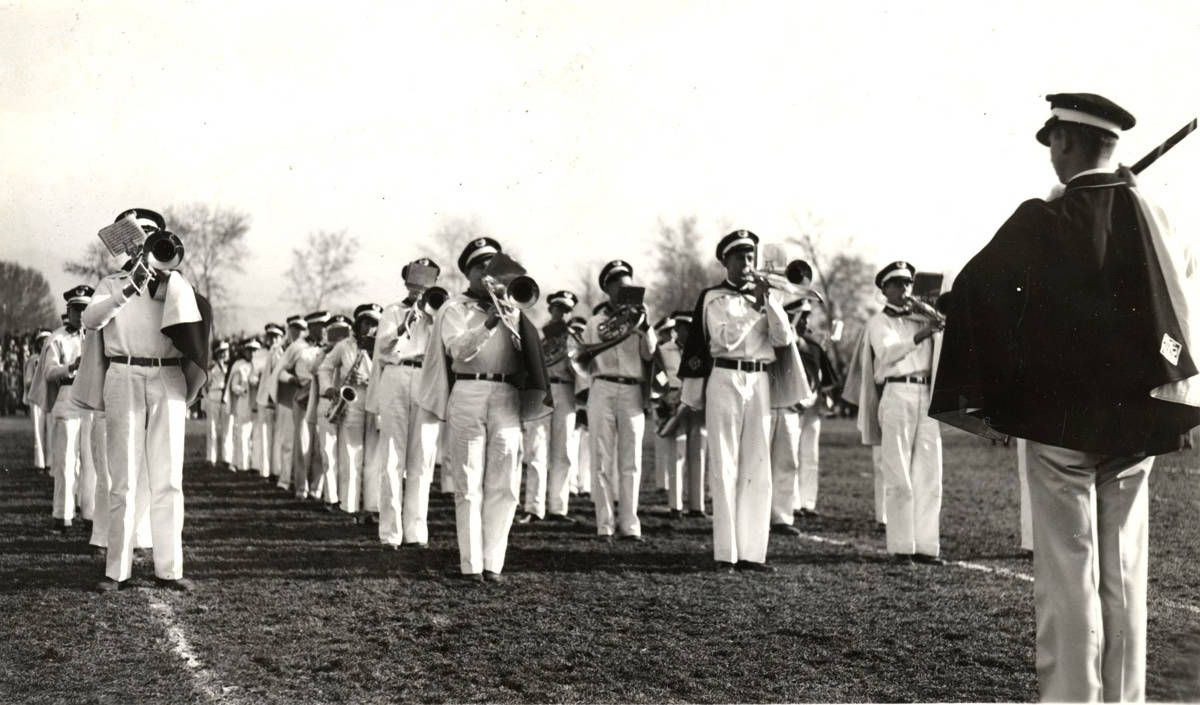 Band playing on football field
