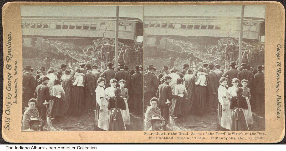 Purdue University football team train wreck, Indianapolis, Indiana, 1903