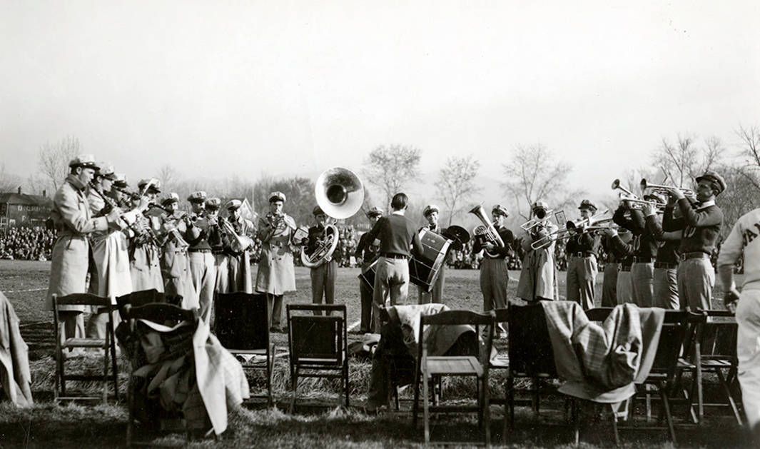 Pep band at football game [03]