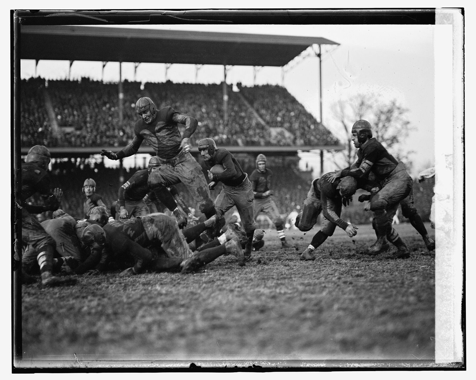 This image depicts the 1923 Army-Navy Game at Polo Grounds, New York, NY. The final result was a 0-0 tie.
