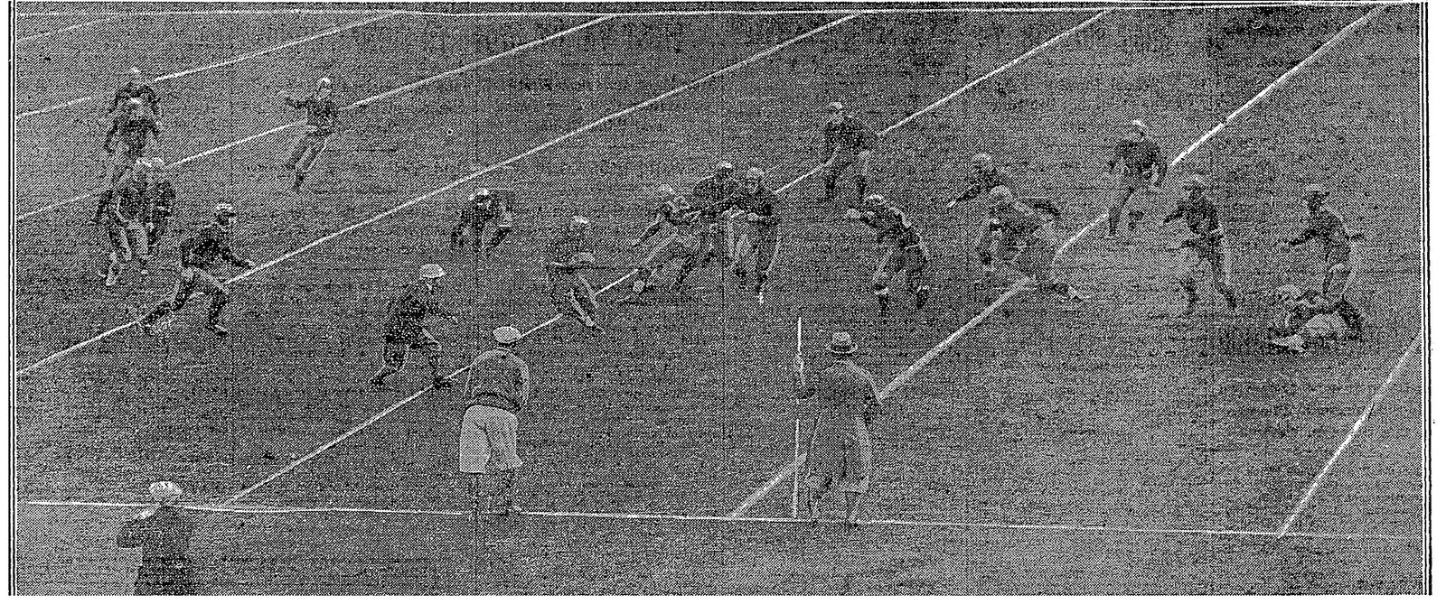 Caption text says "Barron of Georgia Tech Off on Ten-Yard Run Yesterday at Yankee Stadium."