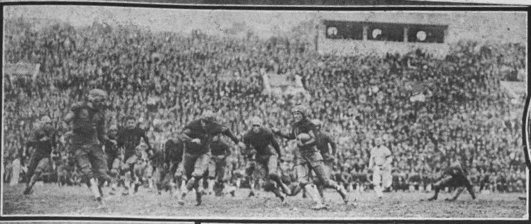 The Alabama Crimson Tide and the Georgia Tech Golden Tornado play a football game in 1925
