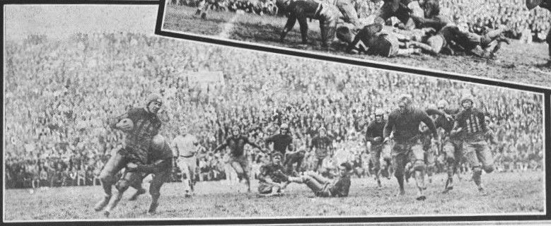 The Alabama Crimson Tide and the Georgia Tech Golden Tornado play a football game in 1925
