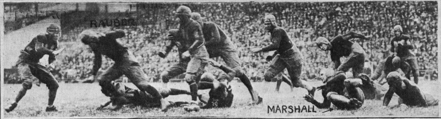A scene from the October 23, 1926 football game between the Georgia Tech Golden Tornado and the Washington and Lee Generals at Grant Field.