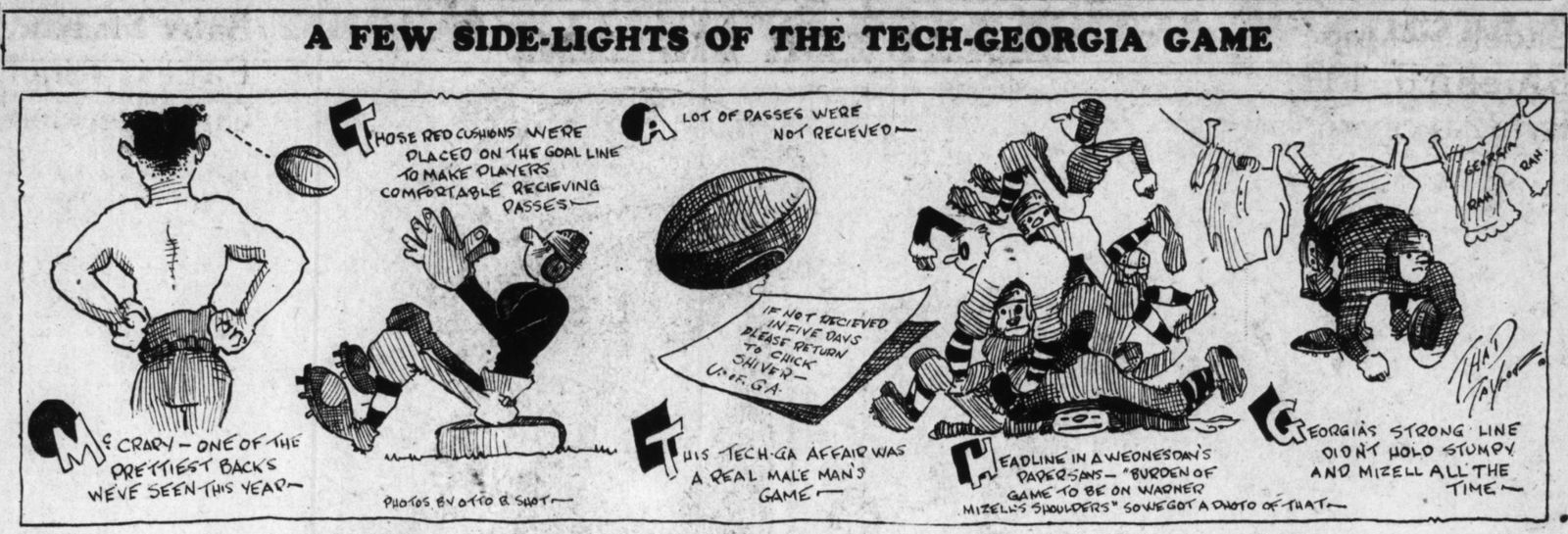A cartoon published in The Atlanta Constitution following the 1927 Georgia vs. Georgia Tech football game