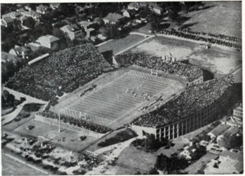 Aerial view of the Sugar Bowl held on January 1, 1935