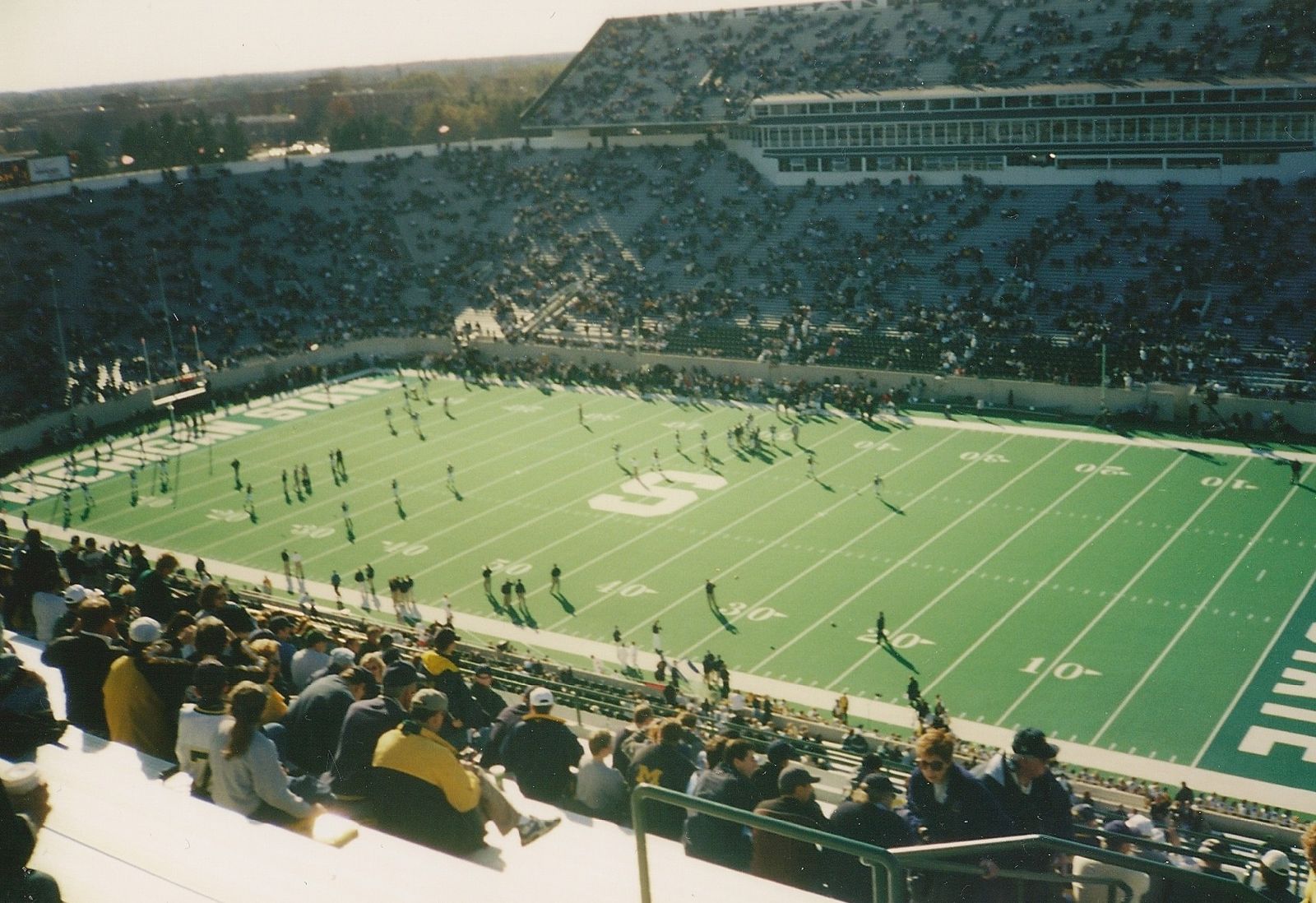 Michigan State warming up before the Michigan Wolverines vs. Michigan State Spartans football game at Spartan Stadium in East Lansing, Michigan (United States).