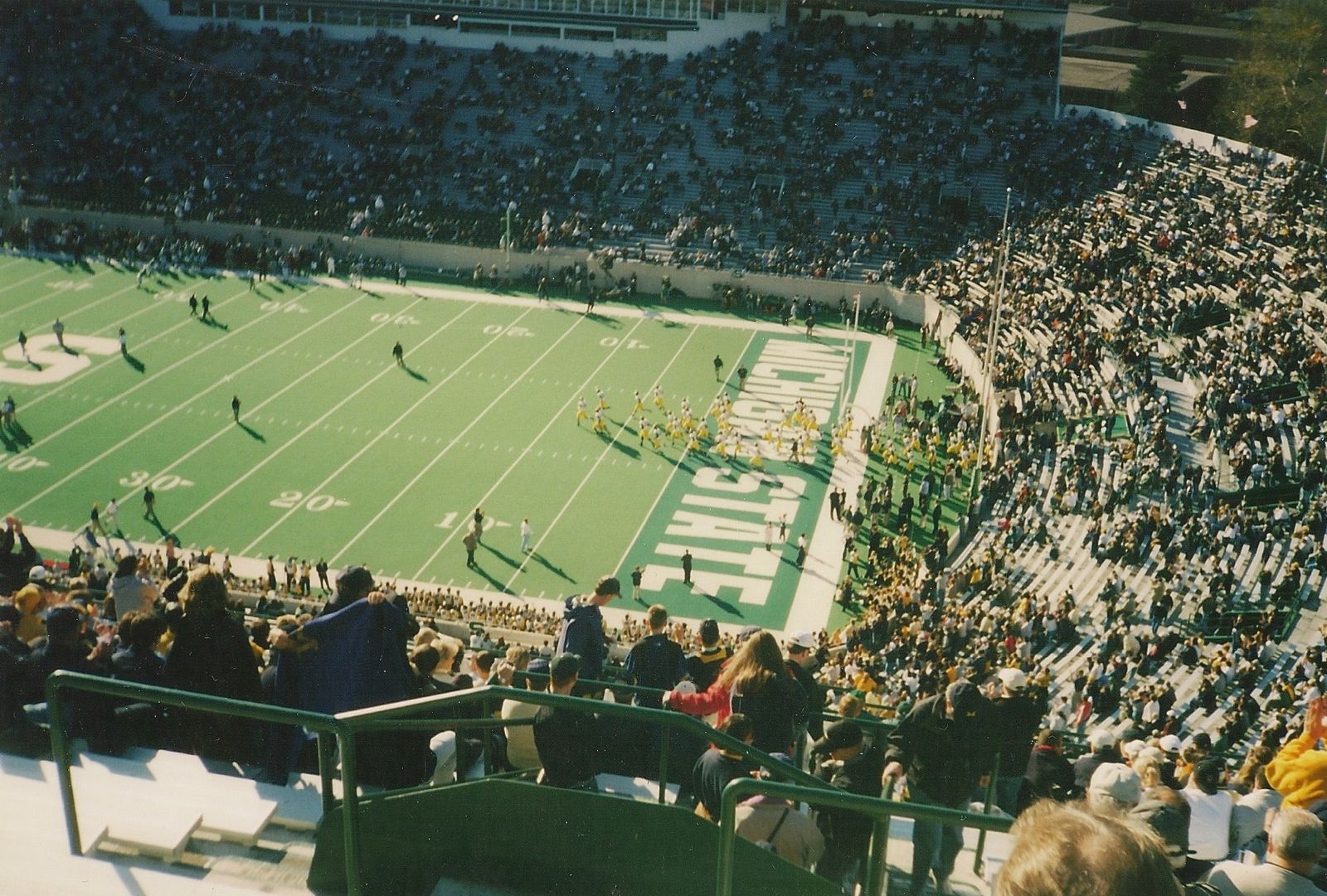 Michigan taking the field before the Michigan Wolverines vs. Michigan State Spartans football game at Spartan Stadium in East Lansing, Michigan (United States).