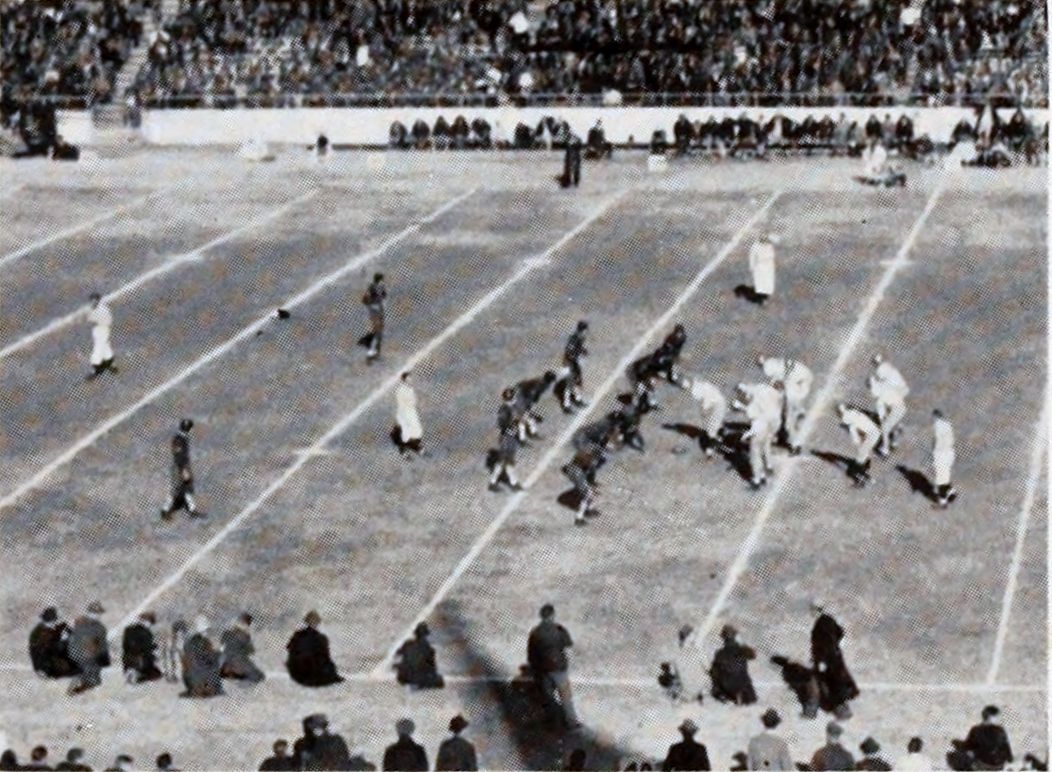 Clemson and Boston College line up in the 1940 Cotton Bowl Classic