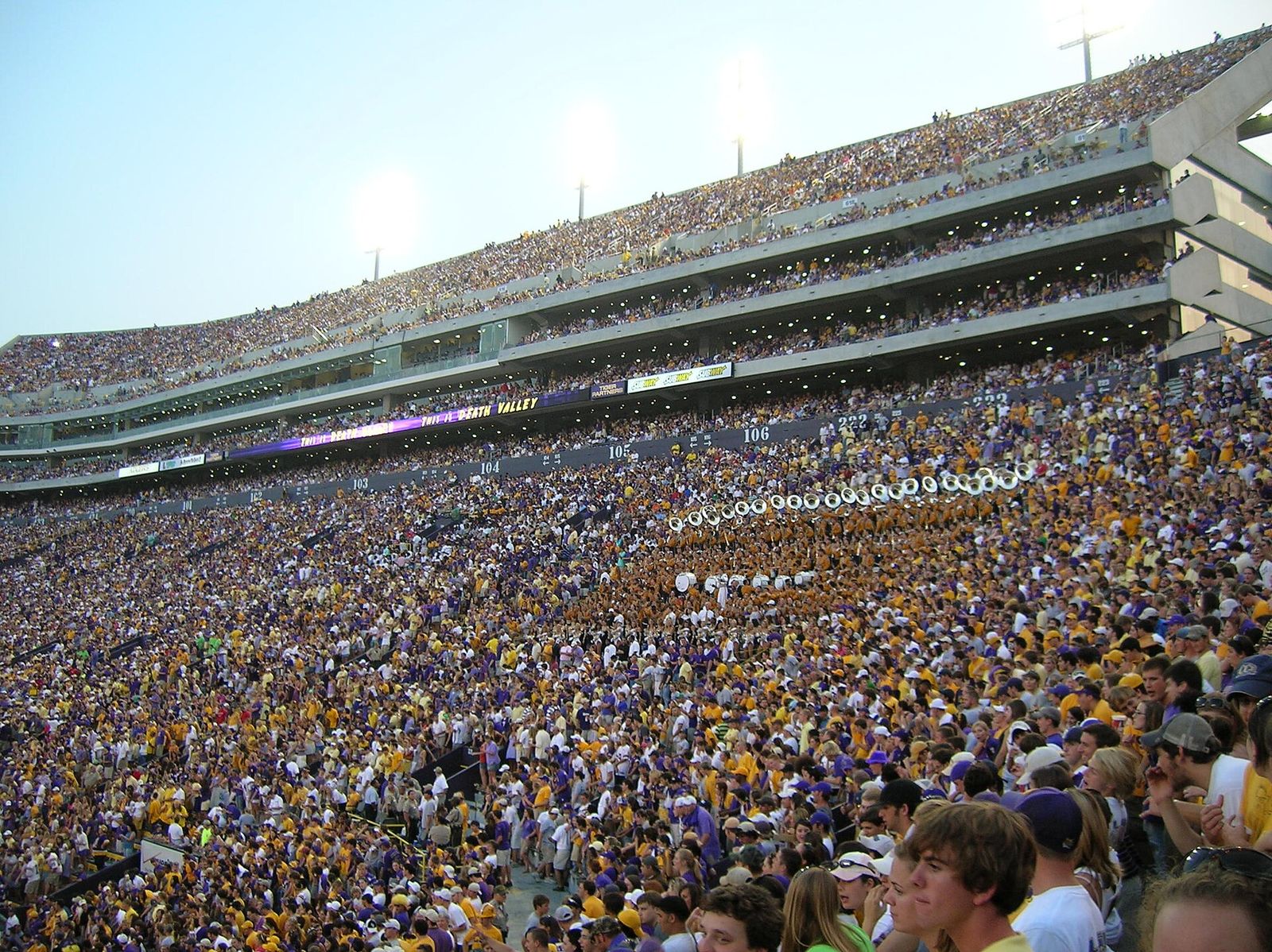 View of the West side of Tiger Stadium. Louisiana–Lafayette Ragin' Cajuns vs LSU Tigers, September 2, 2006.