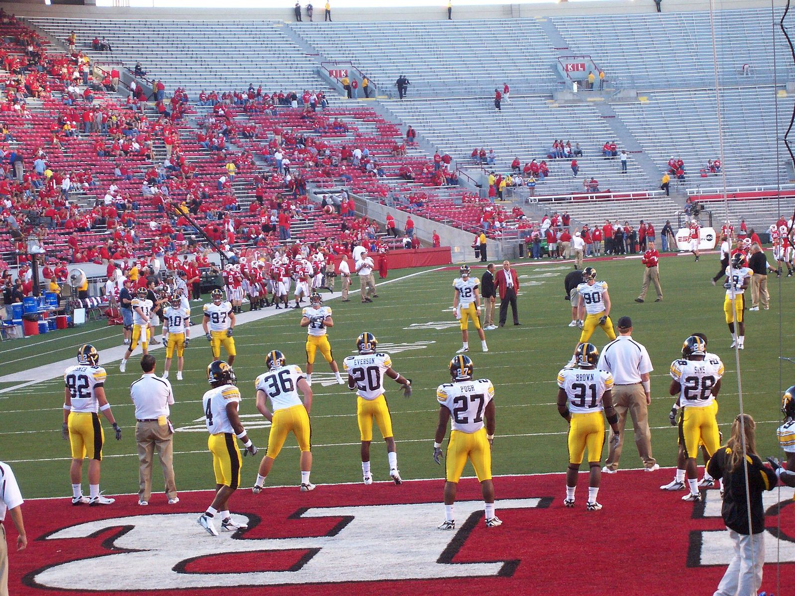 Iowa team pregame warmups