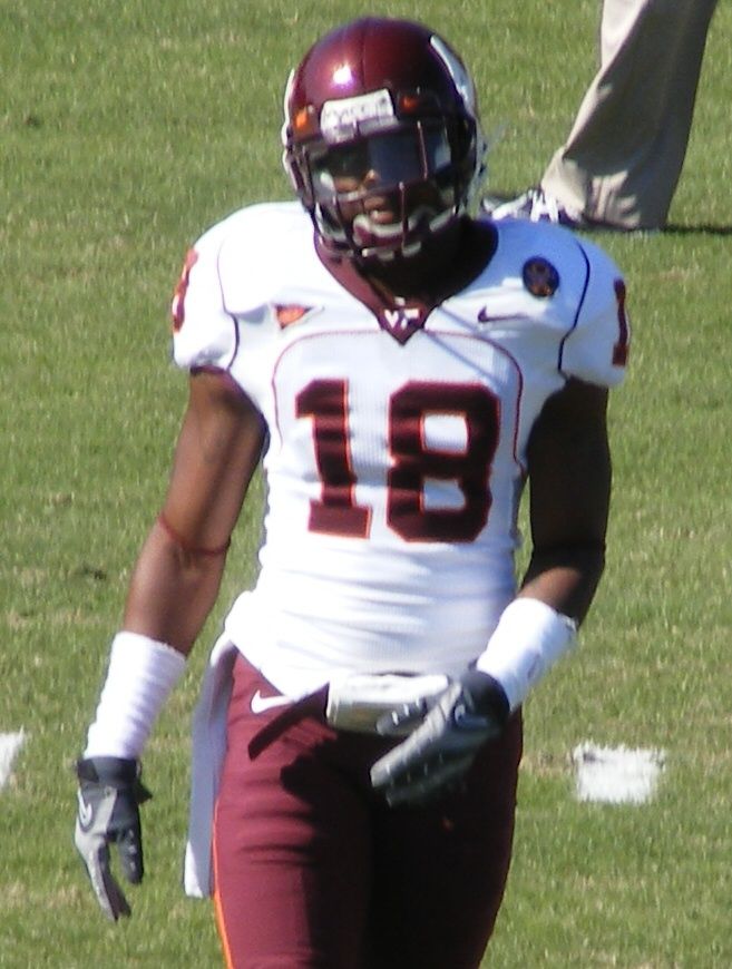 Brandon Flowers, defensive back for the Virginia Tech Hokies football team