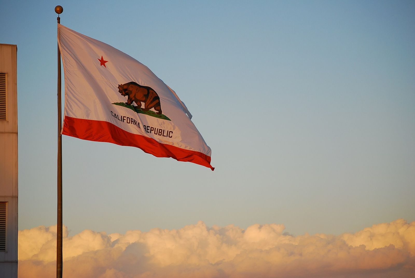 California Flag above the clouds