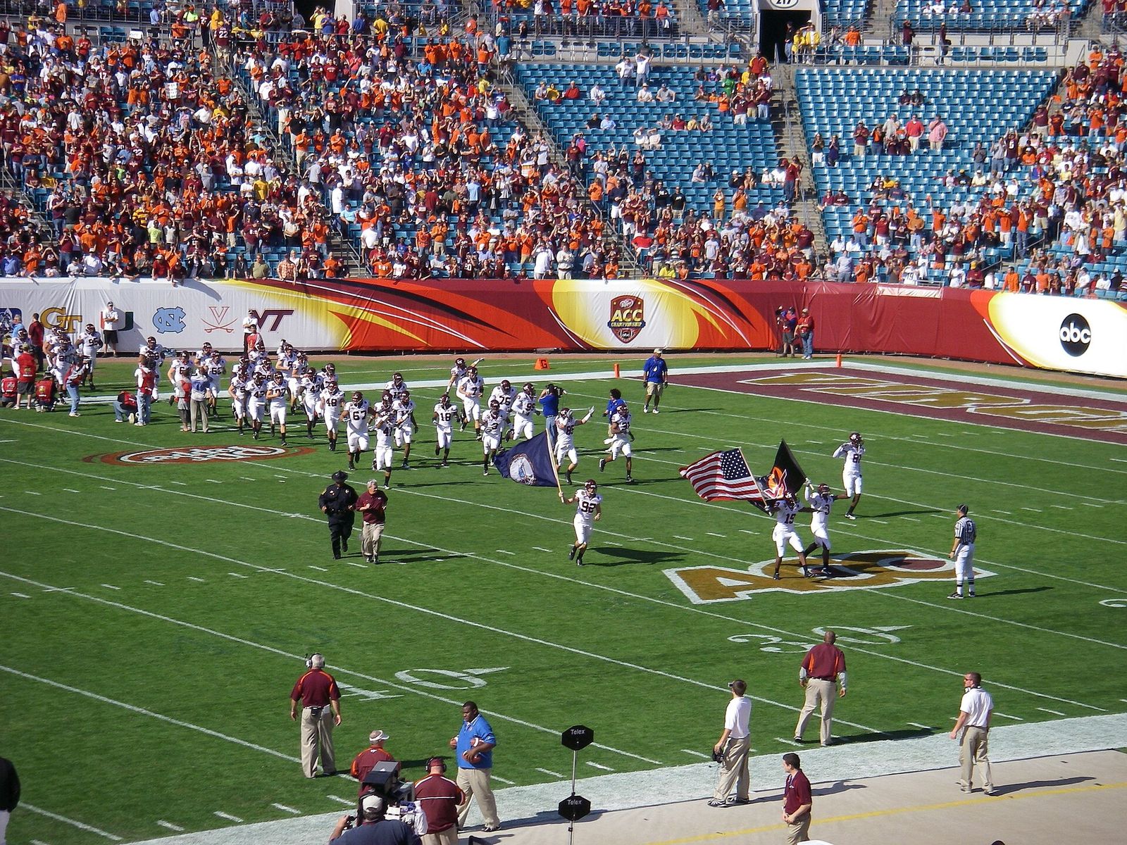 Virginia Tech takes the field for the 2007 Atlantic Coast Conference Championship Game.