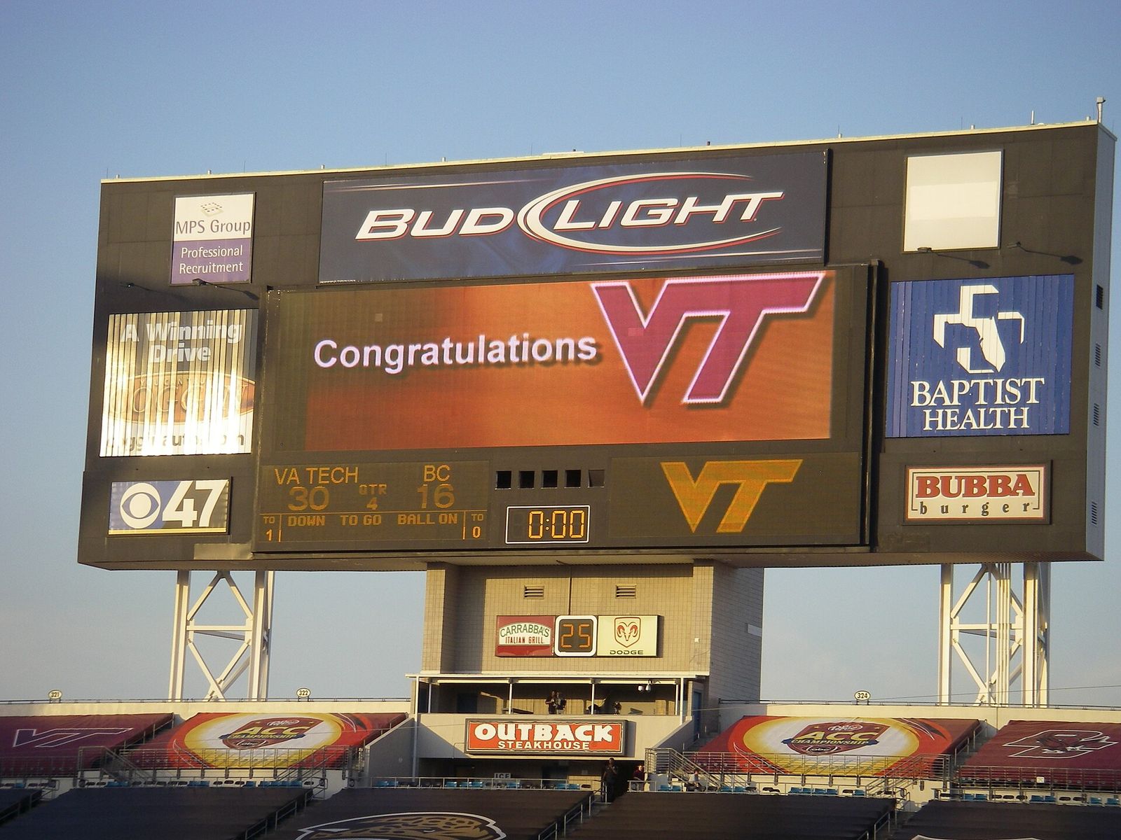 Final Scoreboard of the 2007 ACC Championship Game