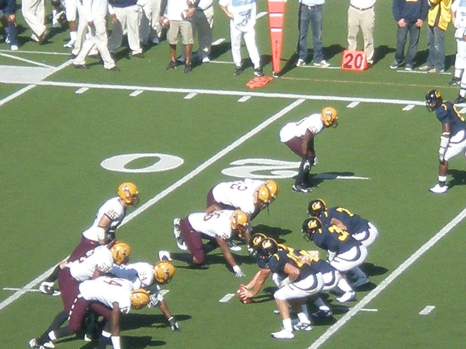 The Golden Bears prepare to punt the ball in a Cal home game against the Arizona State Sun Devils. The Golden Bears won 24-14.