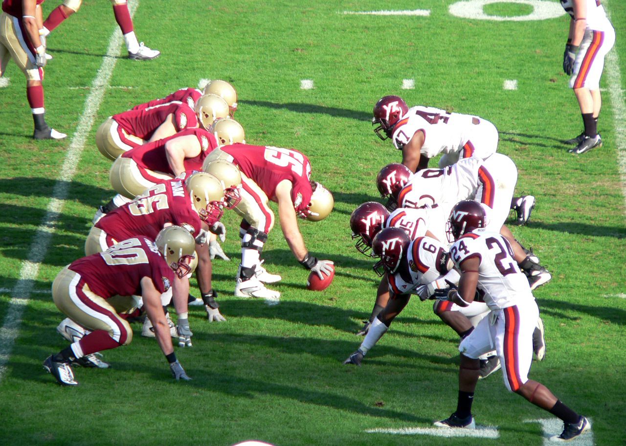 Boston College prepares to run a play on offense during the second half of the 2008 ACC Championship Game.