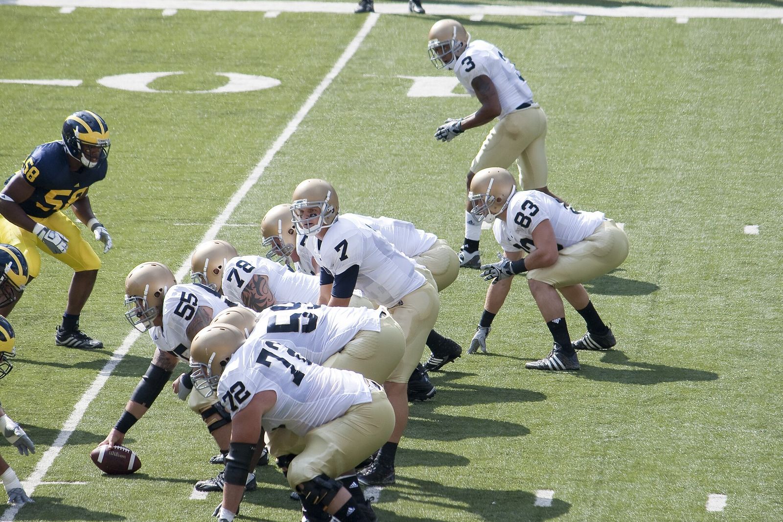 Jimmy Clausen taking a snap