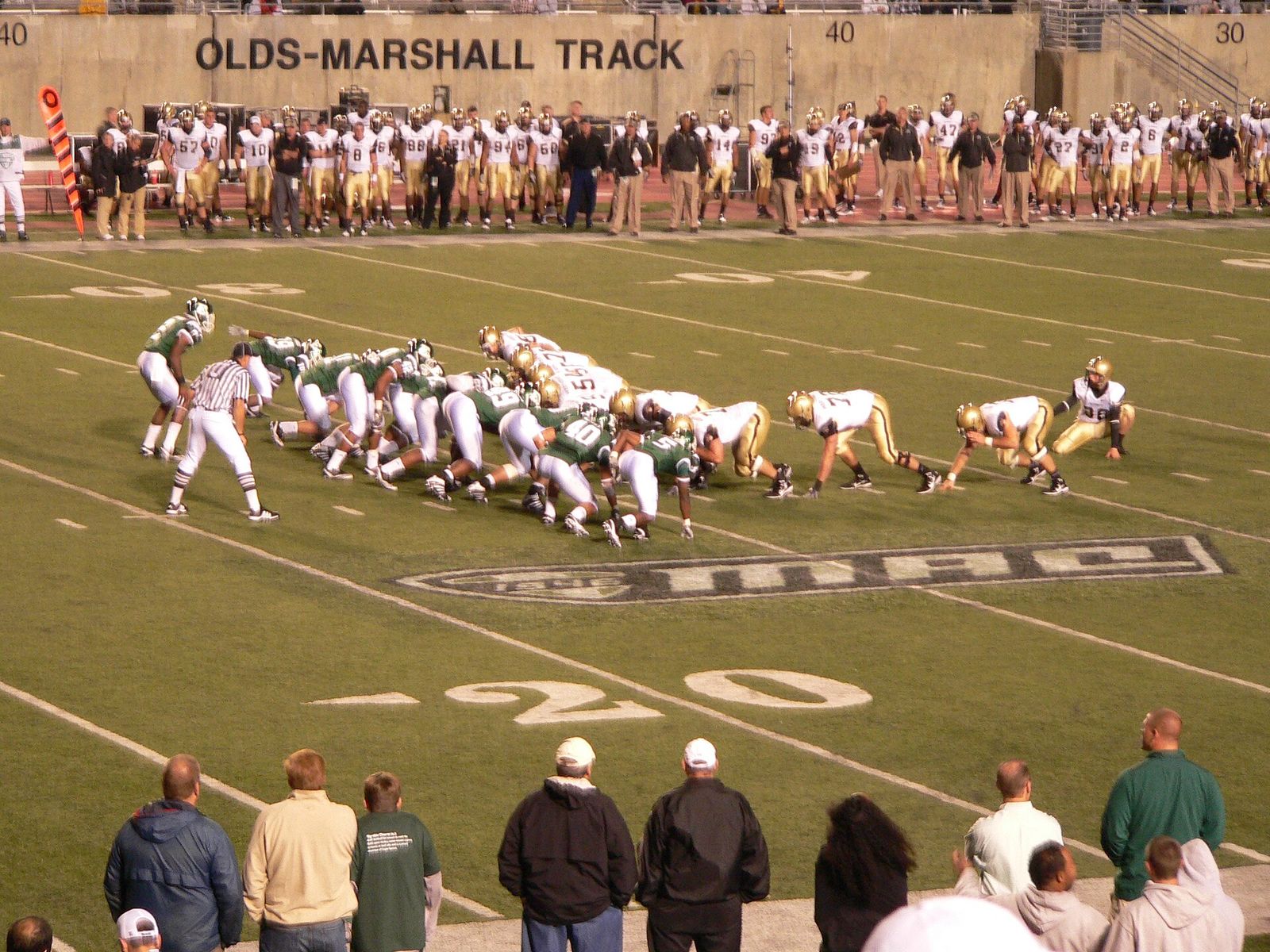 Army lines up for a field goal attempt in the third quarter at Eastern Michigan University.