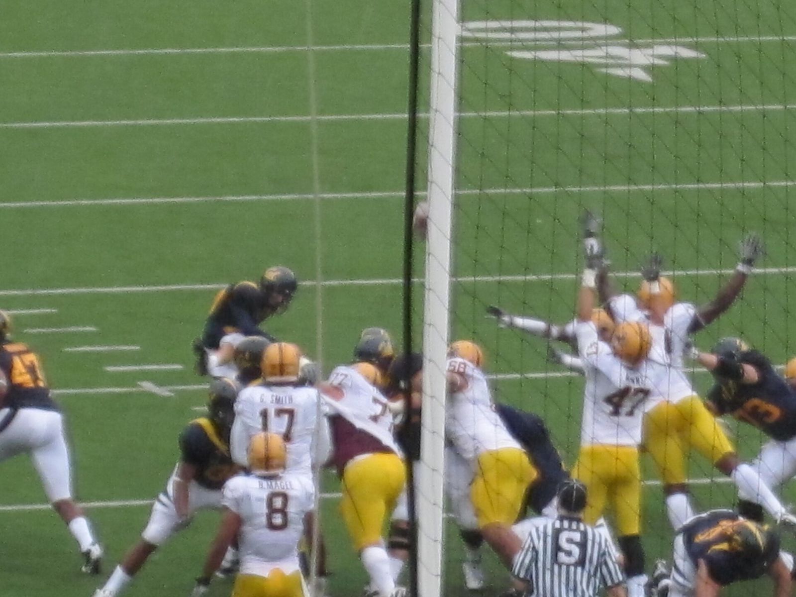 Cal kicker Giorgio Tavecchio kicks a field goal during a home game against the Arizona State Sun Devils in Berkeley. The Golden Bears won 50-17.