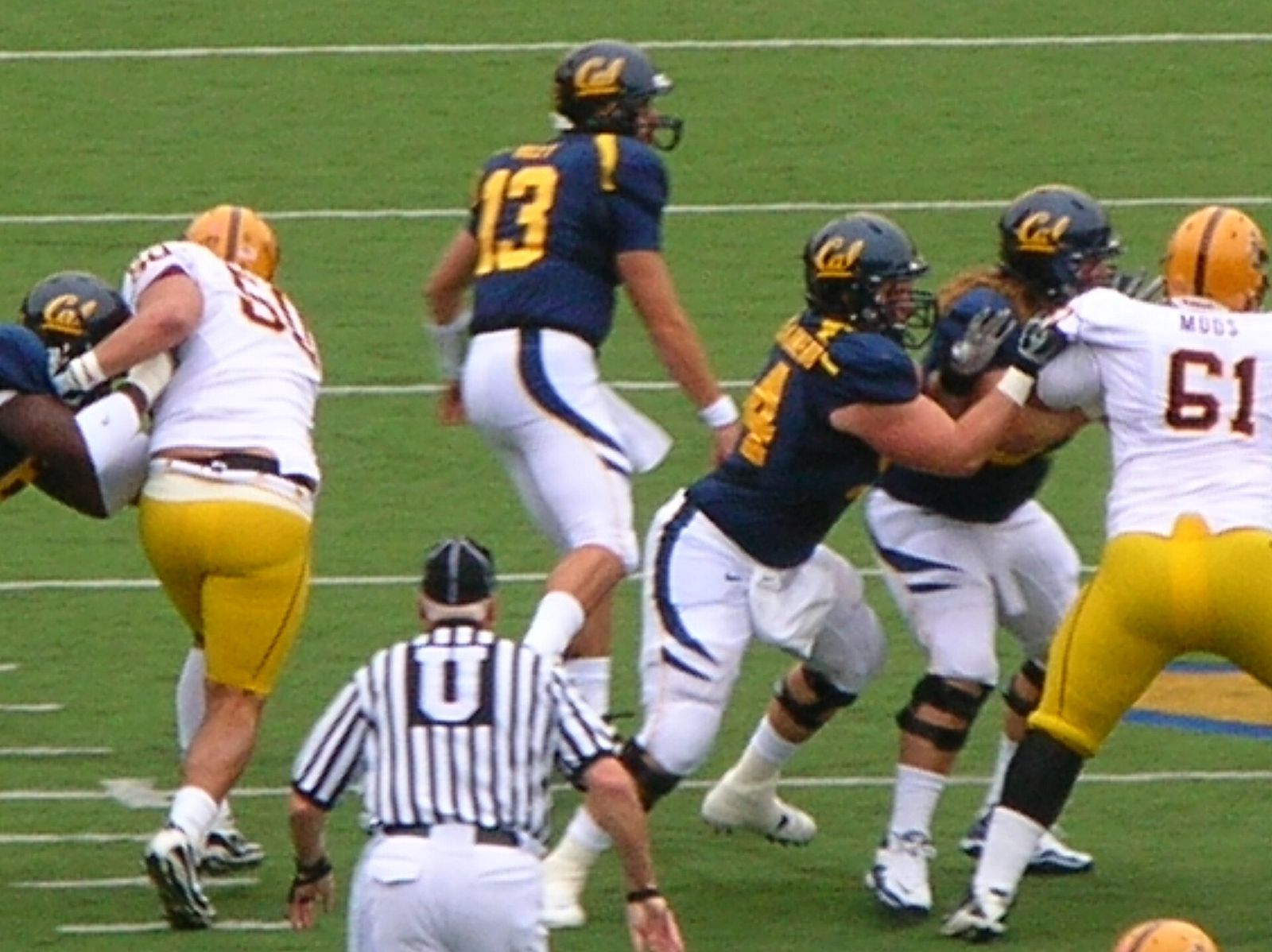 Cal on offense during a home game against the Arizona State Sun Devils in Berkeley. The Golden Bears won 50-17.