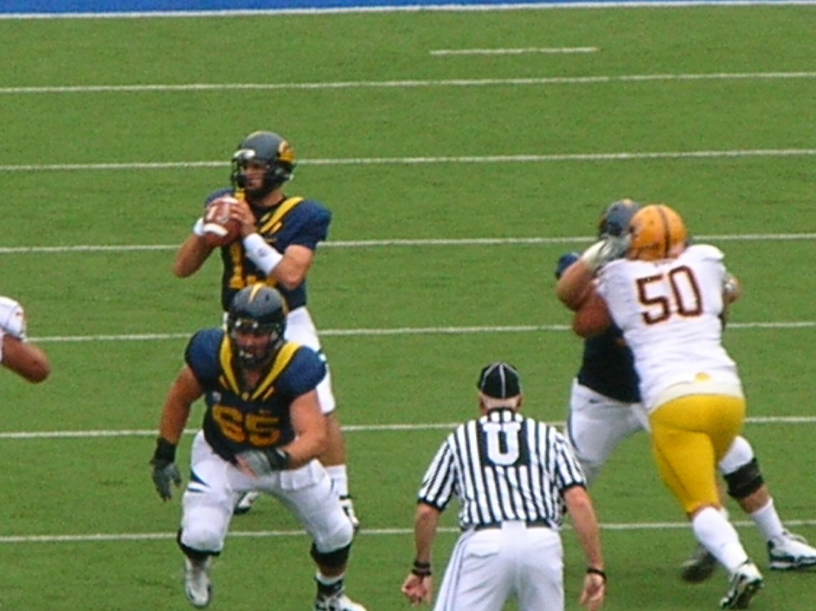 Cal on offense during a home game against the Arizona State Sun Devils in Berkeley. The Golden Bears won 50-17.