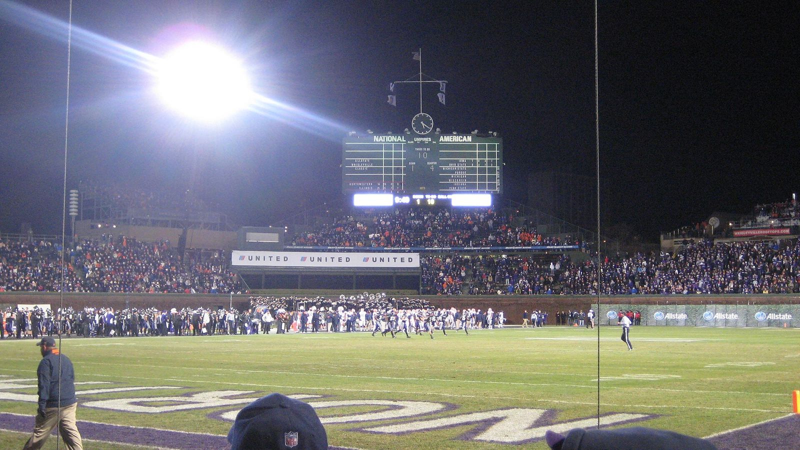 All the Big Ten scores are on the center field scoreboard