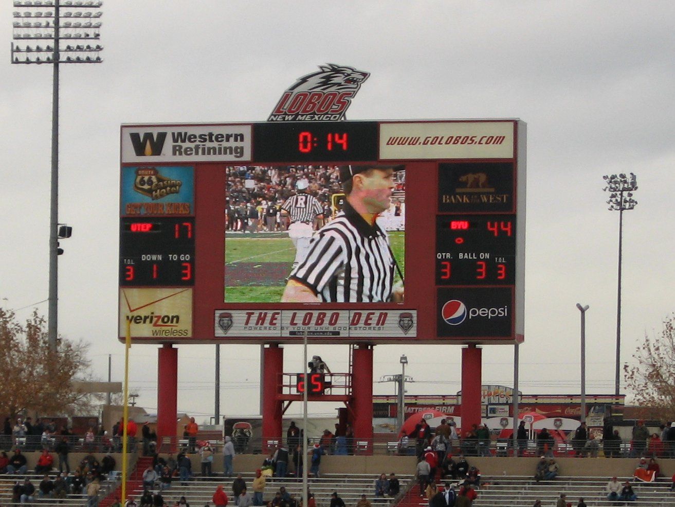 The game appears to be no longer in doubt . . . New Mexico Bowl, Albuquerque, New Mexico