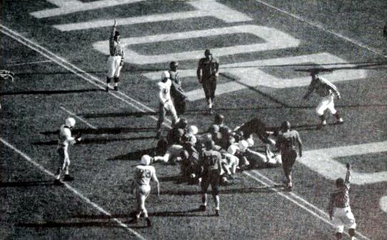 Miami's offense nears the end zone in the 1952 Gator Bowl